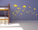 Cartoon Stuff under Clouds Nursery Vinyl Decal Children Sticker